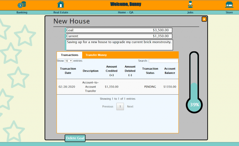 Replicated Reality | Savings Goals